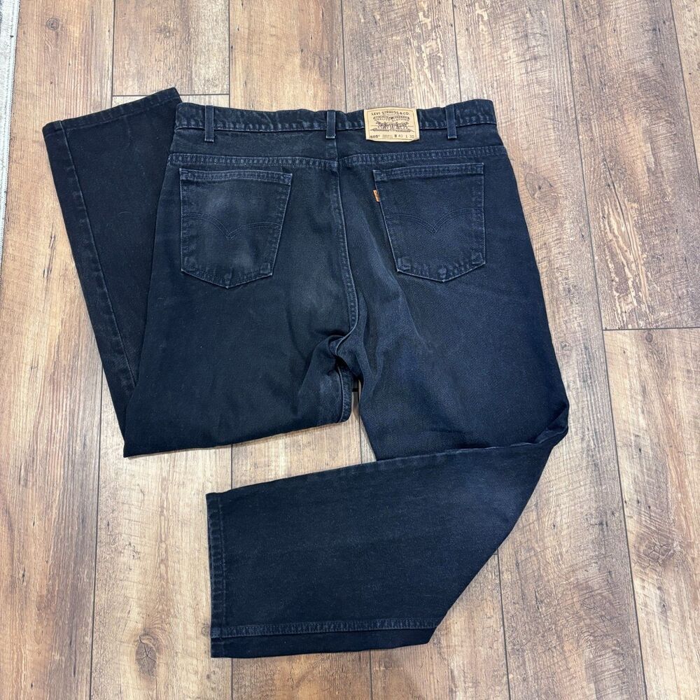 Vintage 90's Levis 505 USA Orange Tab Black Denim Jeans EUC - 40x30 Straight Leg
